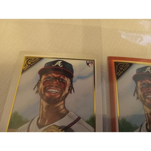 (2) 2019 Topps Gallery #75 Orange Touki Toussaint Rookie Autograph /25 + Regular - Picture 5 of 7